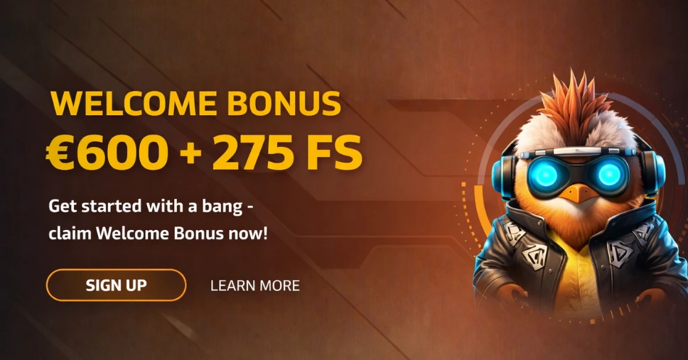 Hugo Casino promo at EU Casinos featuring €600 bonus and 275 FS welcome package 
